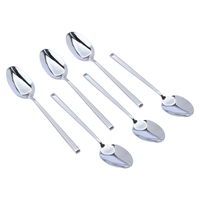 Sola Spoons Set Silver Sweet Plain Steel 6 Pieces product image