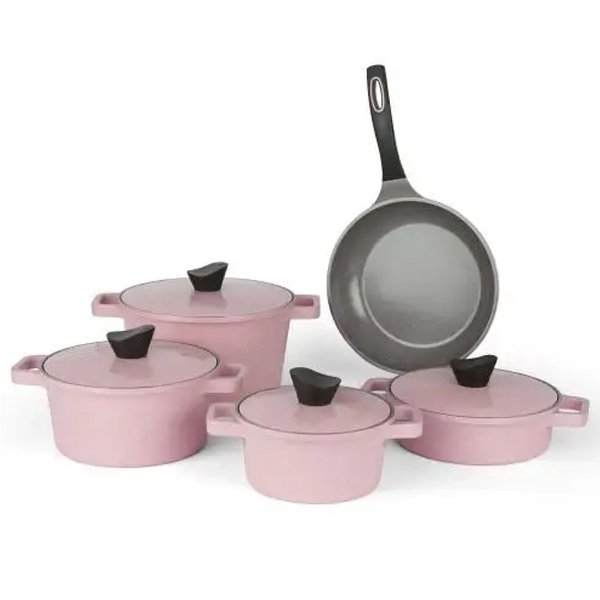 Tornado Korean cookware set, 9-pieces, pink image 1