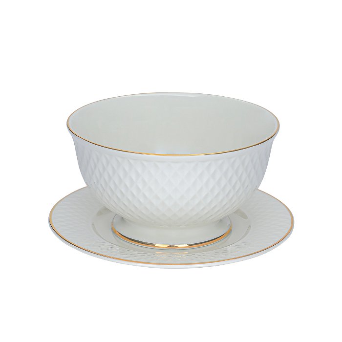 Porcelain dinner set, with a golden line, 66 pieces image 6