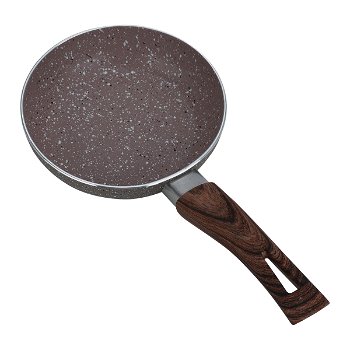 Granite pan brown with wood hand 10cm image 2