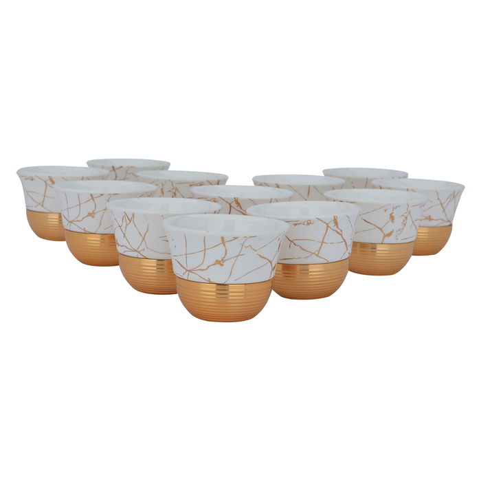 Arabic coffee cups, white marble, with a golden base, 12 pieces image 3