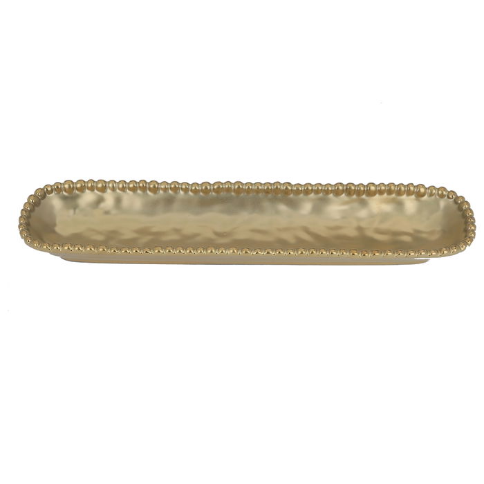 Serving dish, golden oval shape image 2