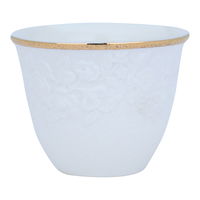 A set of white coffee cups, roses, with a golden line, 12 pieces product image