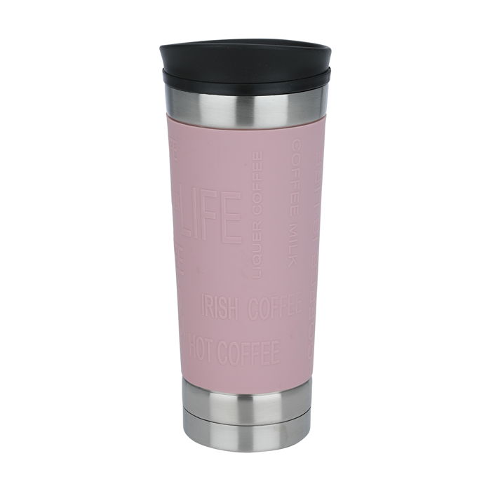 Timeless cup, pink, silicone, squeezing steel, 450 ml image 1