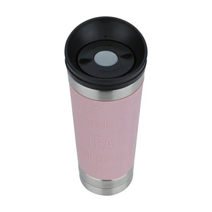 Timeless cup, pink, silicone, squeezing steel, 450 ml image 3