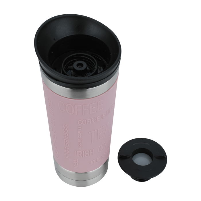 Timeless cup, pink, silicone, squeezing steel, 450 ml image 2
