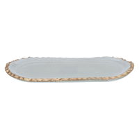 Sweet dish, oval glass with a medium golden rim product image