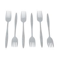 Silver Embossed Steel Sweet Forks 6 Pieces product image