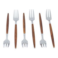 Wooden Hand Iron Sweet Forks 6 Pieces product image