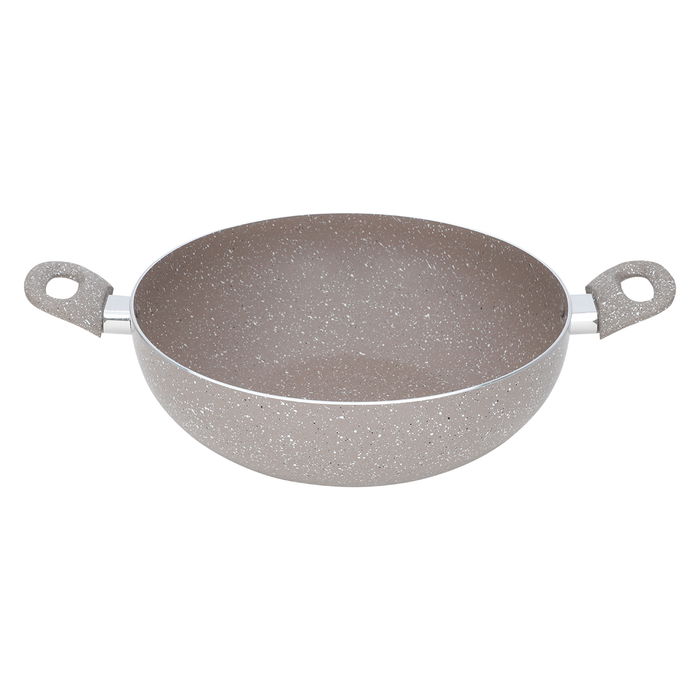 Rocky Beige Granite Deep Frying Pan with Two Hands image 1