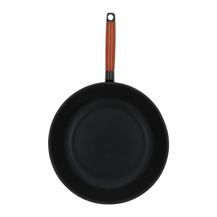 Rocky Pan, deep black with a brown handle, 30 cm image 2