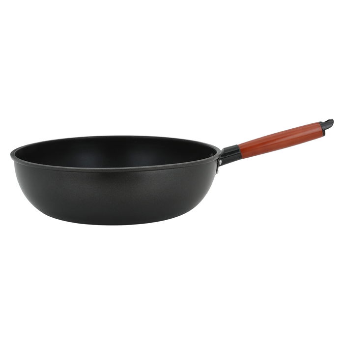 Rocky Pan, deep black with a brown handle, 30 cm image 3