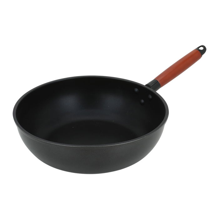 Rocky Pan, deep black with brown handle 28 cm image 1