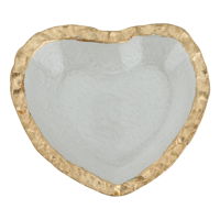 Glass dessert plate, heart shape with golden edge product image