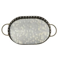 Serving Tray, Small Oval Mirrored with Copper Edges product image