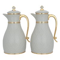 Nahla Thermos, Light Gray with Golden Hand, 2-Pieces product image