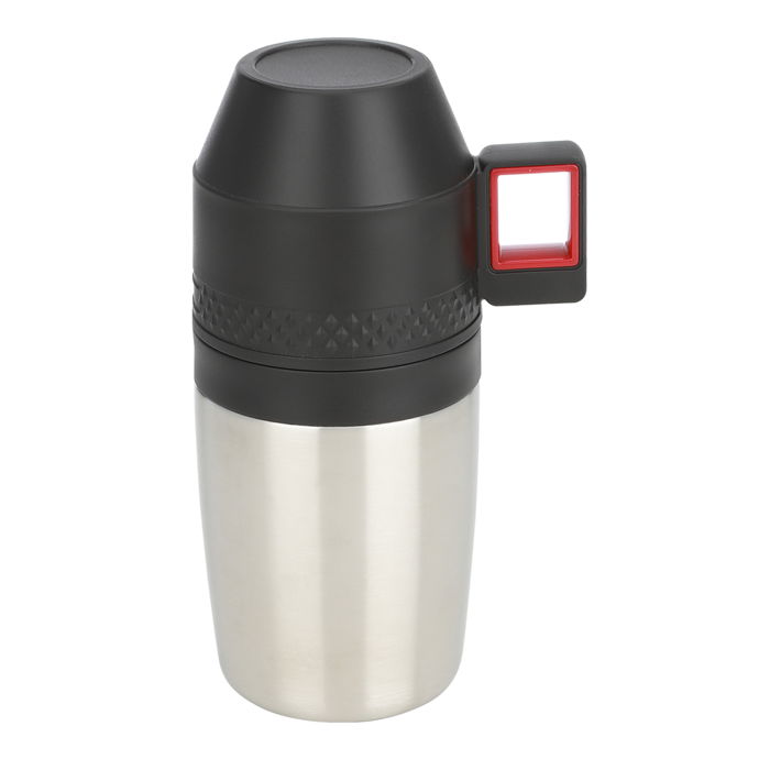 Timeless black coffee mug with grinder image 1