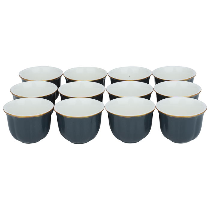 A set of cups, of dark gray Arabic coffee with a golden line image 1