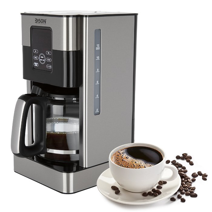 إديسون ماكينة قهوة 1.8لتر استيل أسود 1000 واط image 4