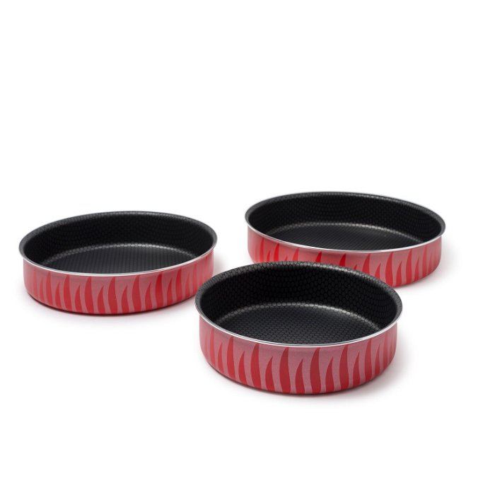 Red Flame Trays Set, Round Oven 3 Pieces image 1