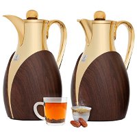 Nada thermos set, dark wood and gold, 1 liter, two pieces product image