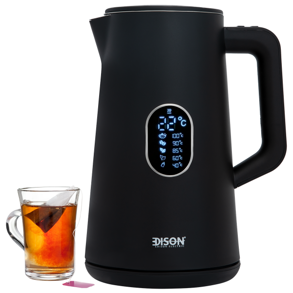 Edison Digital Kettle Black 1.5 Liter 1800 Watt image 1