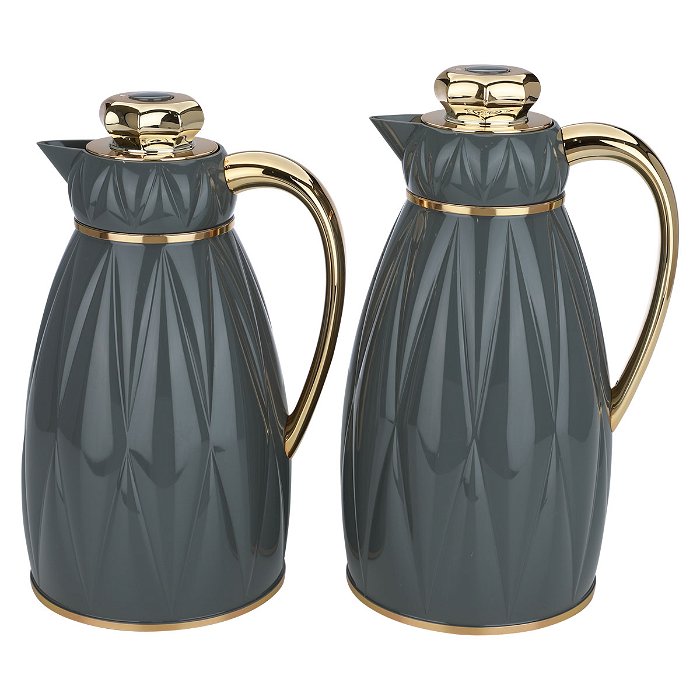 Aseel thermos set, dark gray gilded, two pieces image 1