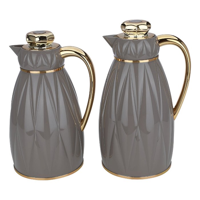 Aseel thermos set, light gray gilded, two pieces image 1