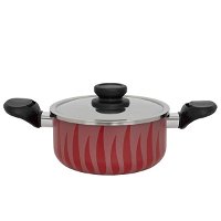 Red flame cooking pot, red with a steel lid, 20 cm product image