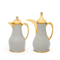 Al Saif Gallery Laura thermos set, light gray, matte, 2 pieces product image