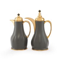 Laura thermos set dark gray with a golden handle, 2-piece product image