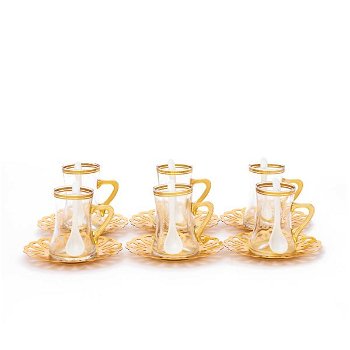 Serving set and cups, engraved porcelain, 24-pieces image 2