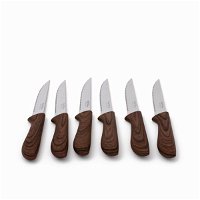 Brown serrated knives set 6 pieces product image