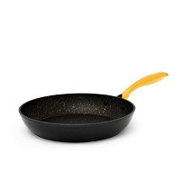 Rocky black Granite Frying Pan.golden handle. product image