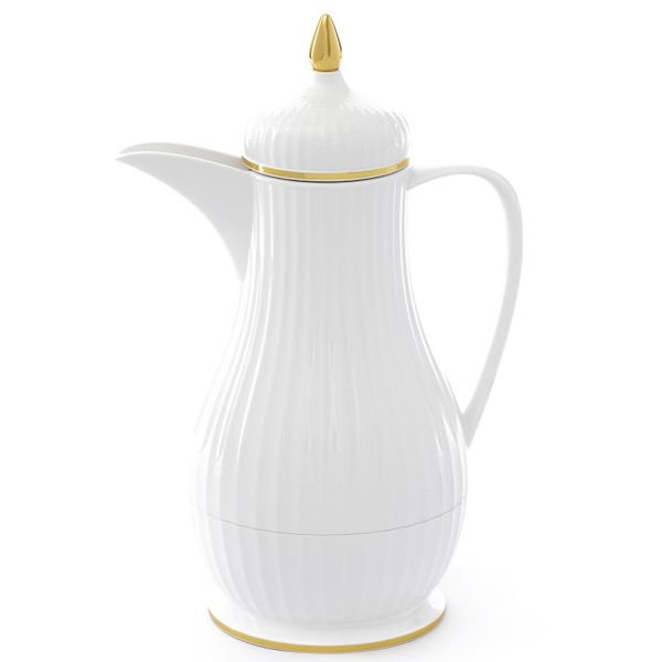 Tameem Dallah 2 White 0.35 Liter with Golden Line image 1