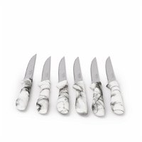 طقم سكاكين مشرشر بيد أبيض رخامي 6 قطع product image