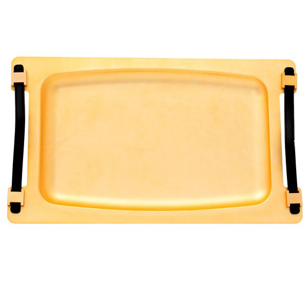 A golden tray with AL-Saif Gallery with leather handles image 2