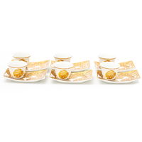 Arab coffee cups set plate of white golden leaf product image