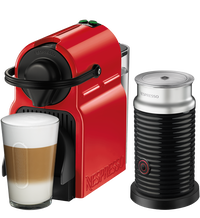 Nespresso coffee machine, with milk frother, red product image