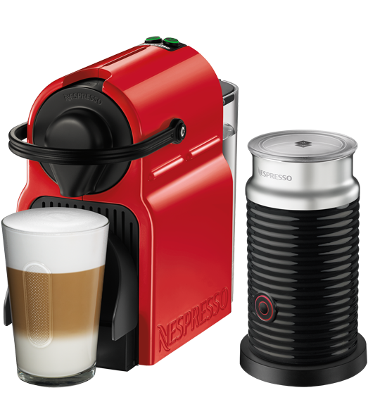 Nespresso coffee machine, with milk frother, red image 1