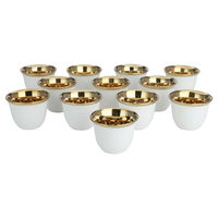 coffee cups set of white  with a golden rim, 12 pieces product image