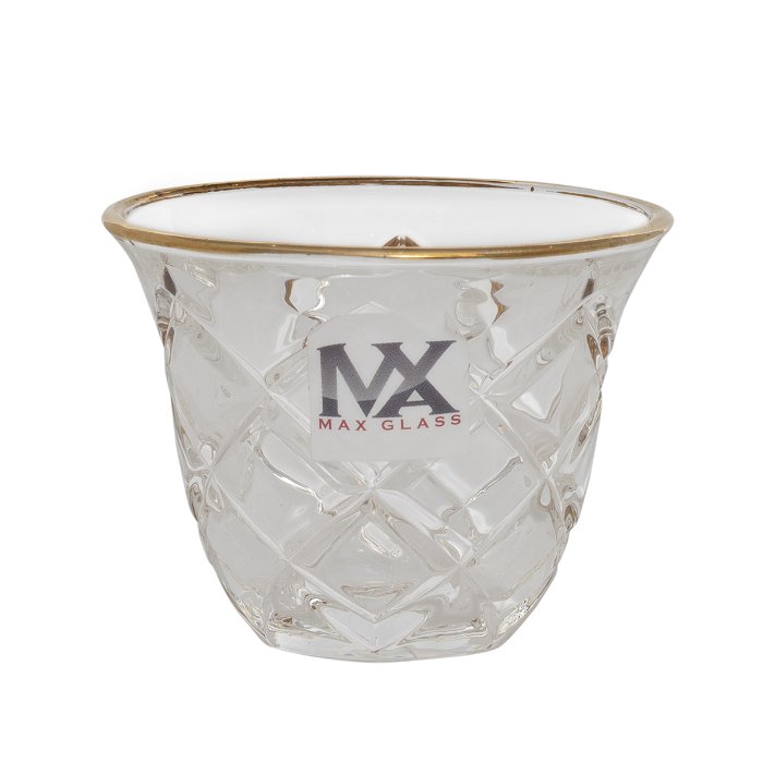 Max Gold Stripe Glass Coffee Cup Set 6 Pieces image 3