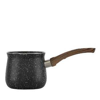 Black granite pot with wood handle 7.5cm image 2