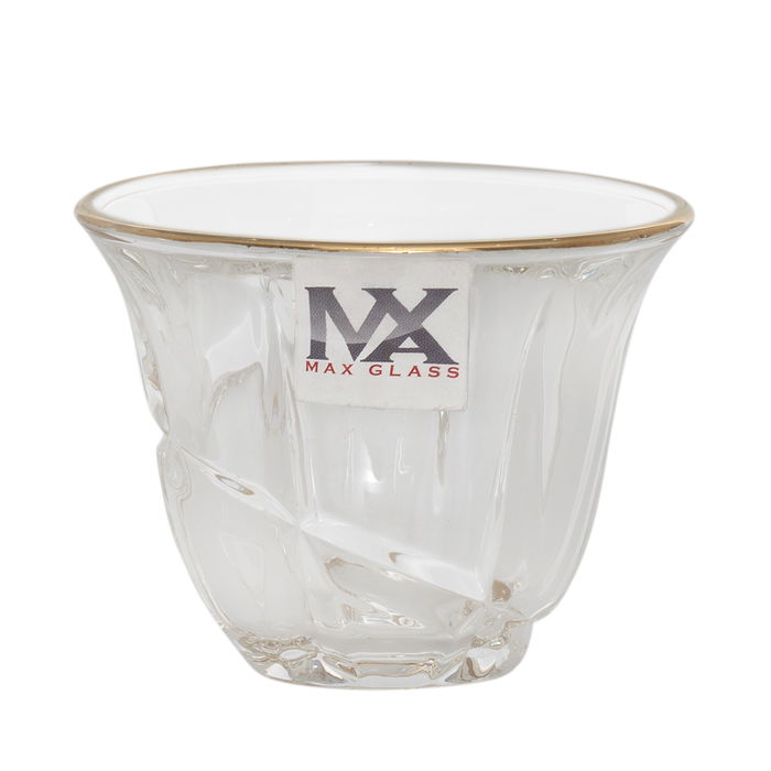 Max Gold Stripe Glass Coffee Cup Set 6 Pieces image 3