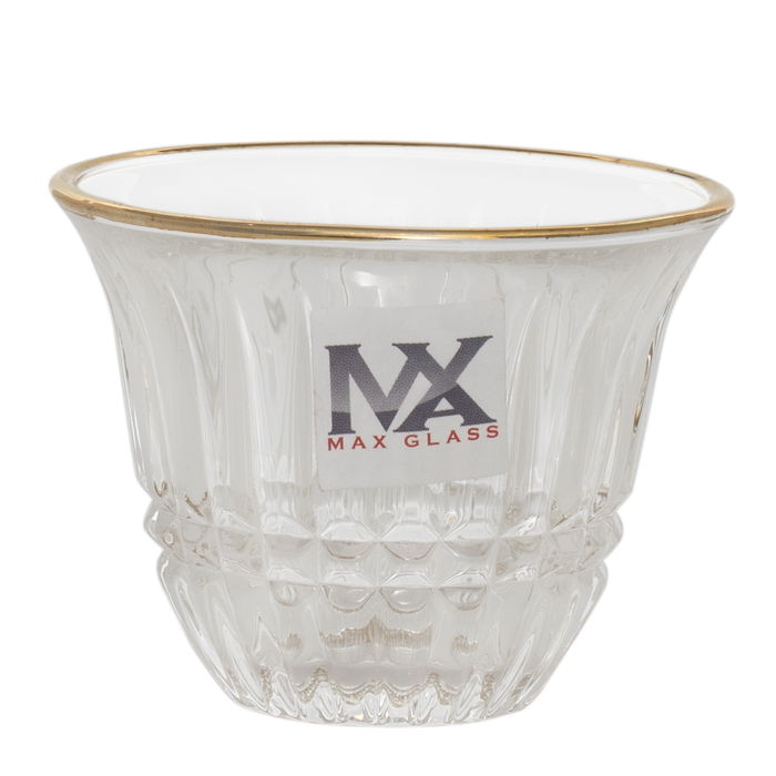 Max Gold Stripe Glass Coffee Cup Set 6 Pieces image 3