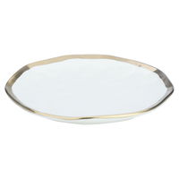 Al-Saif Gallery White round porcelain dish with small golden line product image