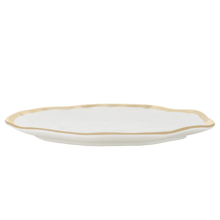 White round porcelain plate with large gold stripeSaif Gallery image 3