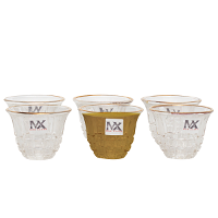 Max Gold Stripe Glass Coffee Cup Set 6 Pieces product image