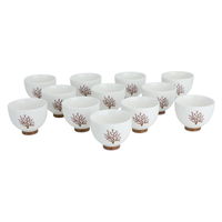 cups set white ceramic flora 12 pieces product image