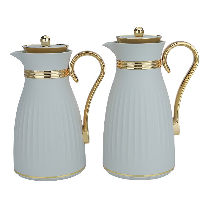Dana thermos set, light gray, with a golden handle, two pieces image 2